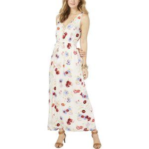 Lucky Brand XS Floral V Neck Maxi Dress Sleeveless